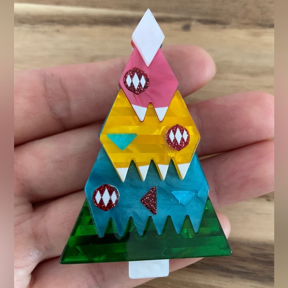 Erstwilder O Christmas Tree Brooch Pin NWOT - Picture 8 of 9